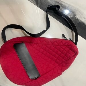 L.L. Bean Red Quilted Crossbody Bag